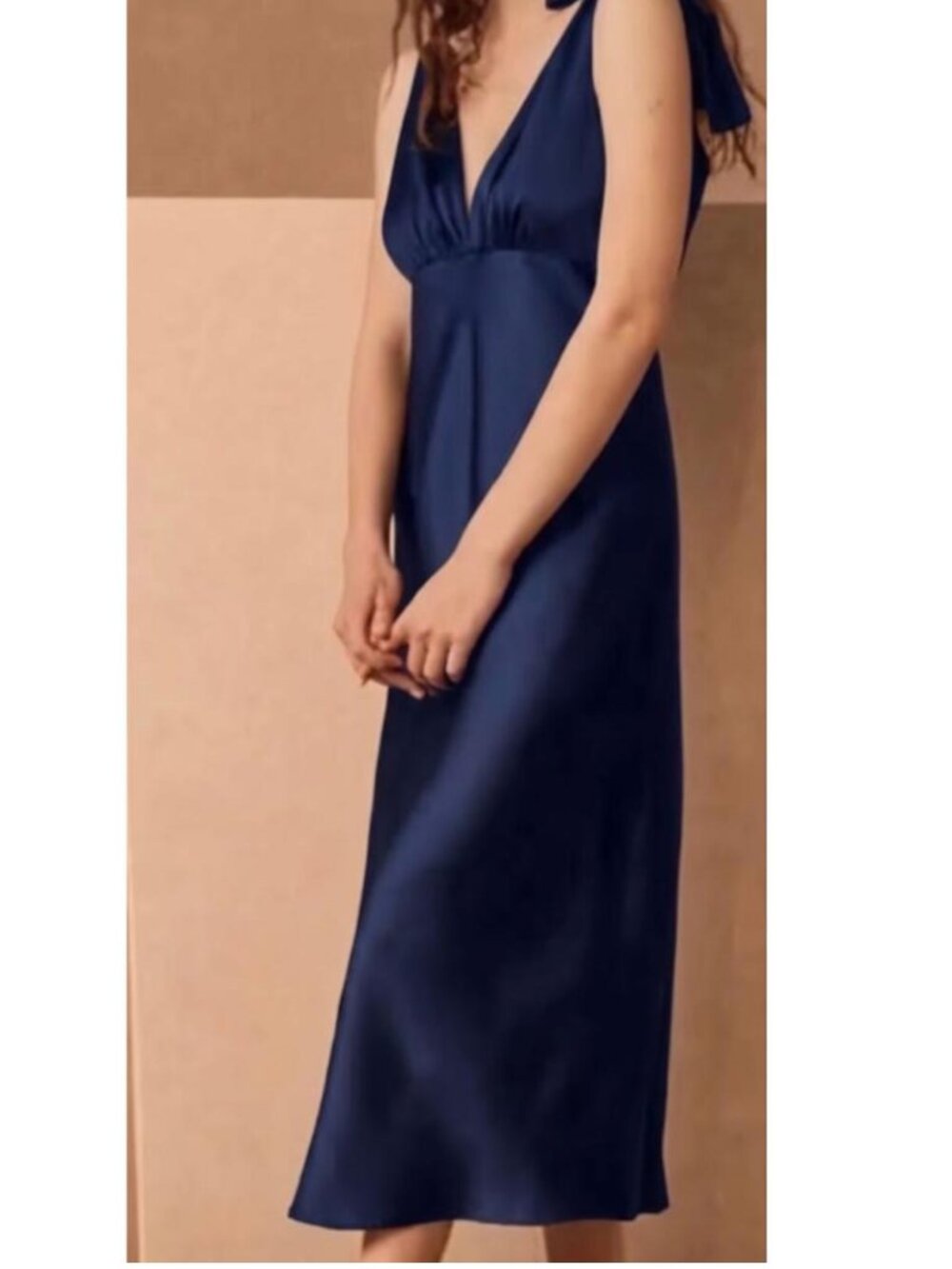 NWT - BHLDN Sachin & Babi - Beautiful Hudson Navy Blue Satin Dress - SIZE 16